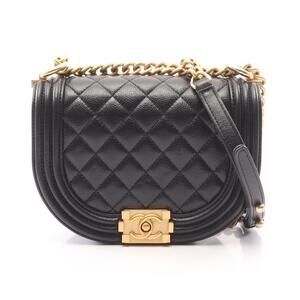 Chanel Boy Shoulder Bag Caviar Leather Grained Calfskin Black